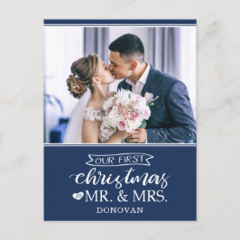 Vår första jul som mr & Mrs Newlyweds Helgdag Helg Vykort