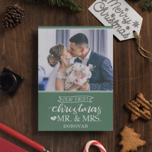 Vår första jul som mr & Mrs Newlyweds Helgdag Julkort