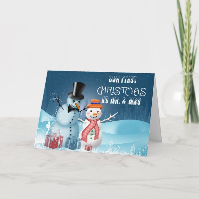 Vår första jul som Mr. & Mrs Note Helgkort (Framsida)