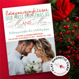 Vår första jul som Mr & Mrs Photo Magnetic Card