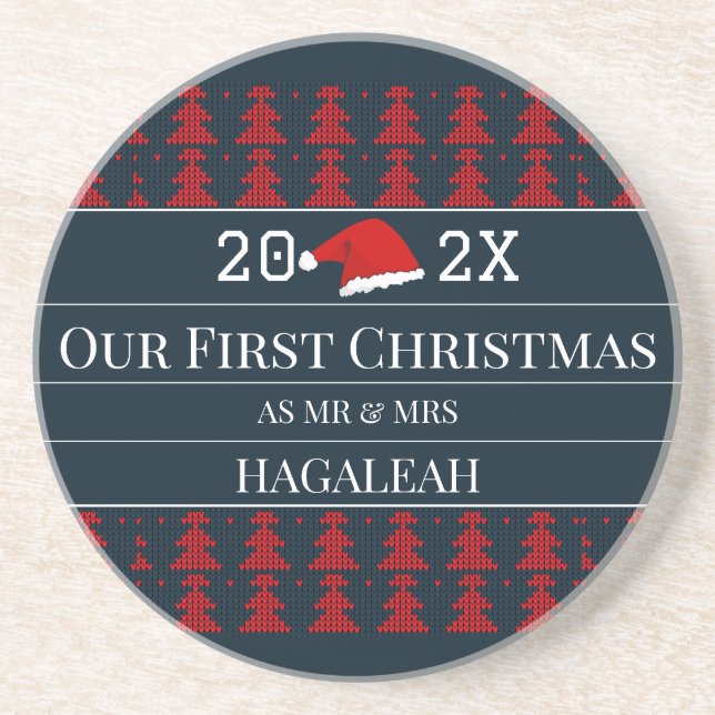 Vår första jul som Mr. och Mrs. Couple Newlyed Underlägg (Framsidan)
