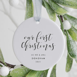 Vår första jul som Mr. och Mrs. elegant-foto Julgransprydnad Keramik