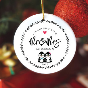 Vår första jul som Mr. Och Mrs. Julgransprydnad Keramik