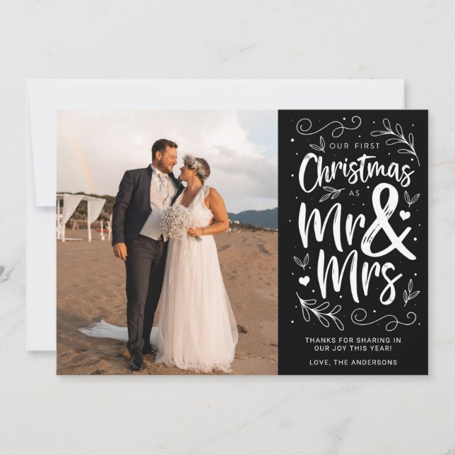 Vår första jul som Mr. Och Mrs. Julkort (Framsida)