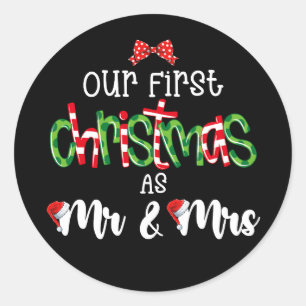 Vår första jul som Mr. och Mrs. Make Cou Runt Klistermärke