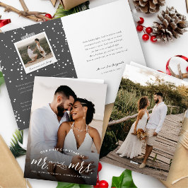 Vår första jul som Mr. och Mrs. Photo Bröllop Helgkort