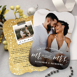 Vår första jul som Mr. och Mrs. Photo Bröllop Julkort