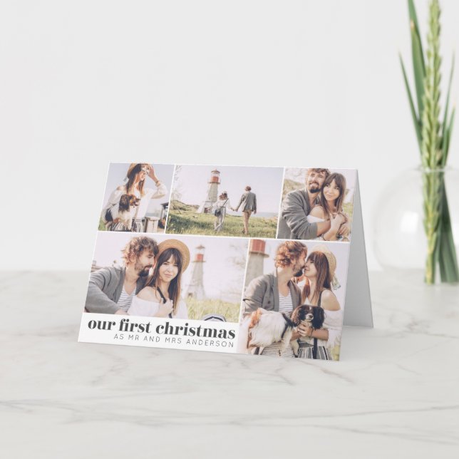Vår första jul som Mr. och Mrs. Photo jul Helgkort (Framsida)