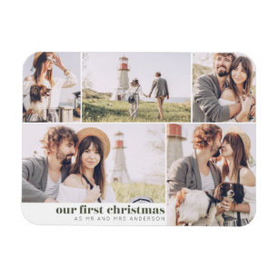 Vår första jul som Mr. och Mrs. Photo jul Magnet