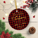 Vår första jul som mr och mrs Rustic Farmhouse Julgransprydnad Keramik<br><div class="desc">Vår första jul som mr och mrs Rustic Farmhouse Ceramic Ornament</div>