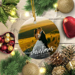 Vår första jul som Mr. och Mrs. Simple Elegant Julgransprydnad Keramik<br><div class="desc">Vår första jul som Mr. och fru Ornament</div>