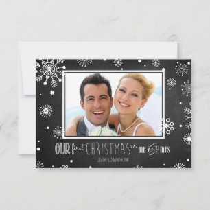 Vår första jul som Mr och Mrs Snowflake Card Inbjudningar