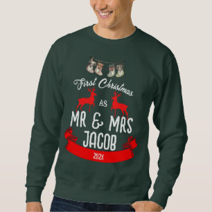 Vår första jul som mr och Newlyed Lång Ärmad Tröja