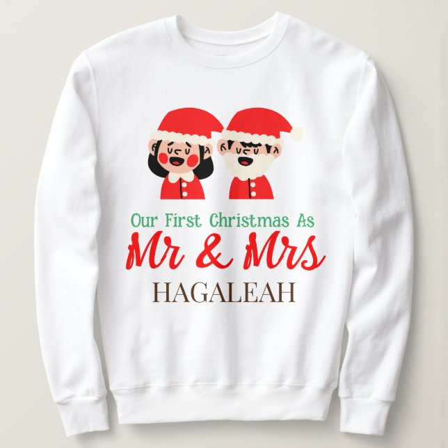 Vår första jul som mr och Newlyed T Shirt (Design framsida)
