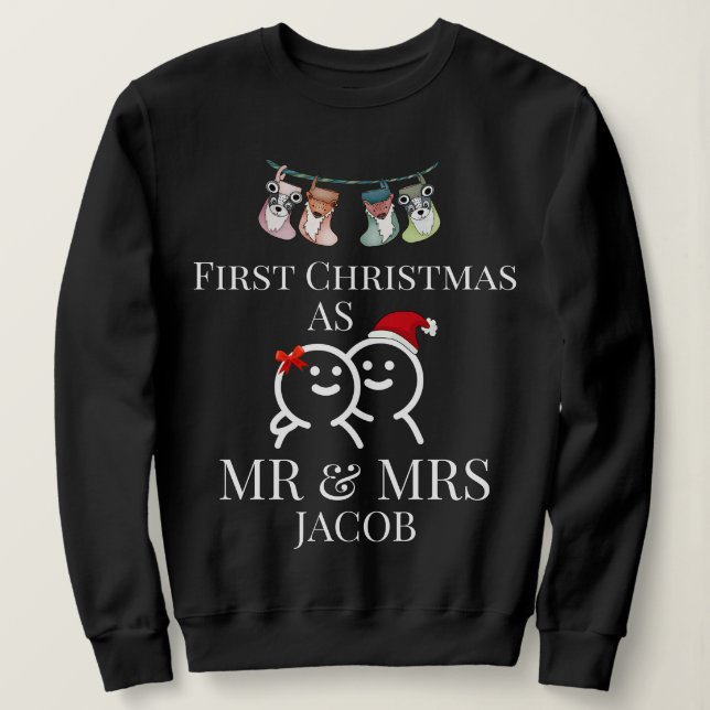 Vår första jul som mr och Newlyed T Shirt (Design framsida)