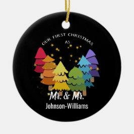 Vår första jul som Mr. & Rainbow Träd Julgransprydnad Keramik