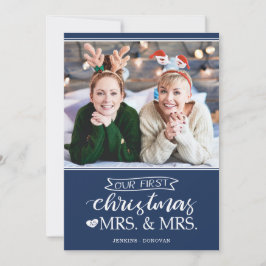 Vår första jul som Mrs & Mrs. Lgbt Helgdag Card Julkort