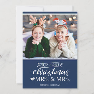 Vår första jul som Mrs & Mrs. Lgbt Helgdag Card Julkort