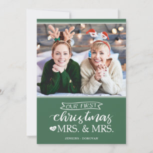 Vår första jul som Mrs & Mrs. Lgbt Helgdag Card Julkort