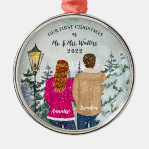 Vår första jul som Mrs & Mrs. Married Julgransprydnad Metall