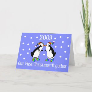 Vår första jul tillsammans 2009 (GLBT Penguins) Helgkort