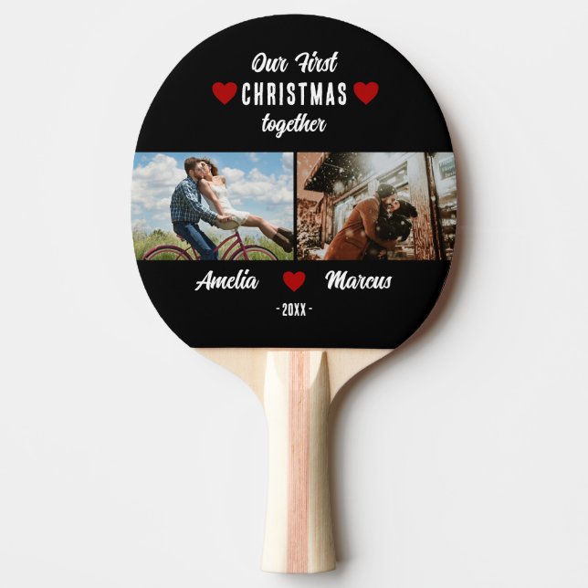 Vår första jul tillsammans 2 bilder minne pingisracket (Framsidan)