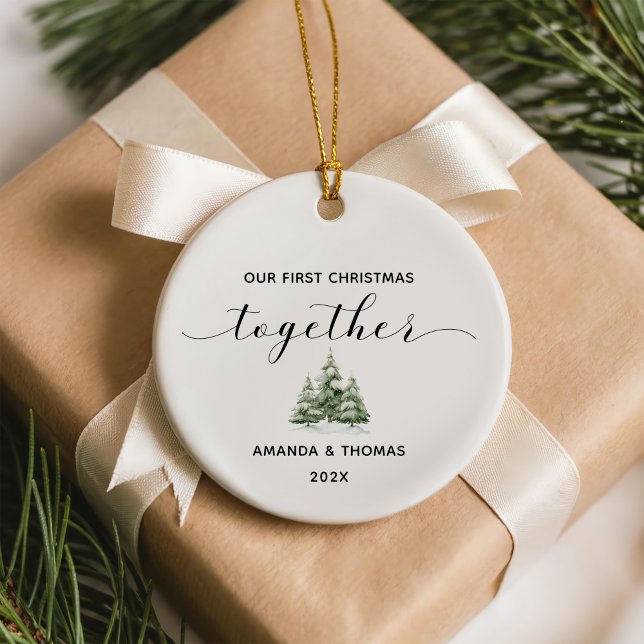 Vår första jul tillsammans Foto Julgransprydnad Keramik (Skapare uppladdad)
