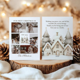 Vår första jul tillsammans med fotokollage julkort