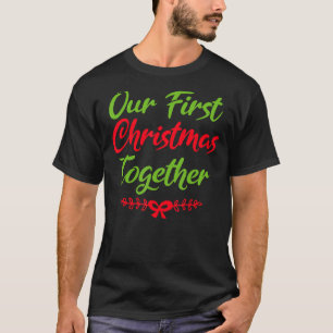Vår första jul tillsammans med Julafton Kärlek Par T Shirt