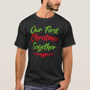 Vår första jul tillsammans med Julafton Kärlek Par T Shirt
