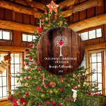 Vår första jul tillsammans med kärlek träd rustisk julgransprydnad keramik<br><div class="desc">Vår första jul tillsammans är prydnadsföremål. Rustik mörk,  träbakgrund med vit illustration av kärlek träd. Snygg prydnad för att dekorera dig julgran. Du kan anpassa den och lägga till din egen text,  namn och år.</div>