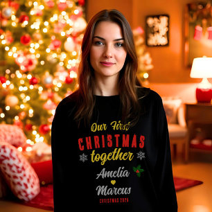 Vår första jul tillsammans med Snöflingor Black T Shirt