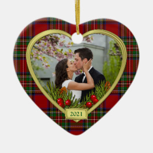 Vår första jul tillsammans med Tartan Photo Julaft Julgransprydnad Keramik