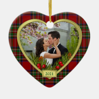 Vår första jul tillsammans med Tartan Photo Julaft Julgransprydnad Keramik