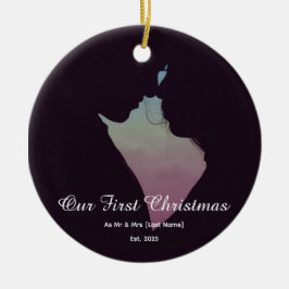 Vår första jul tillsammans Mr & Mrs Silhouette Julgransprydnad Keramik