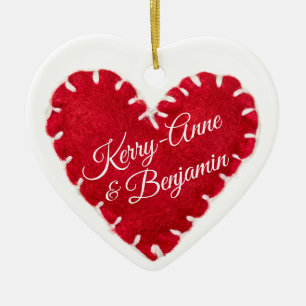 Vår första jul tillsammans - Newlyweds - Julgransprydnad Keramik