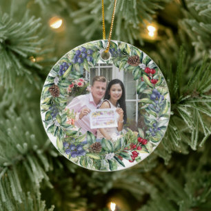 Vår första jul tillsammans   Personlig Photo Julgransprydnad Keramik