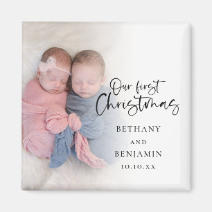Vår första jul-Twillingar i Baby Photo Namn år Magnet