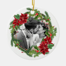 Vår första julfirande kransfoto julgransprydnad keramik