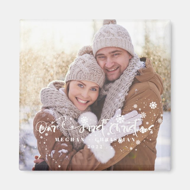 Vår första julfoto-Helgdag Magnet (Framsidan)