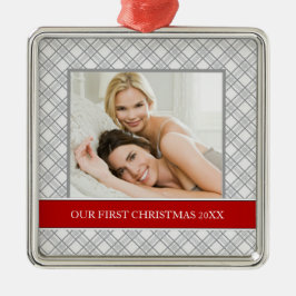 Vår första julfoto-Helgdag-prydnader Julgransprydnad Metall