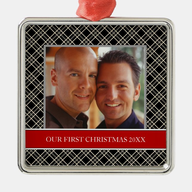 Vår första julfoto-Helgdag-prydnader Julgransprydnad Metall (Framsidan)