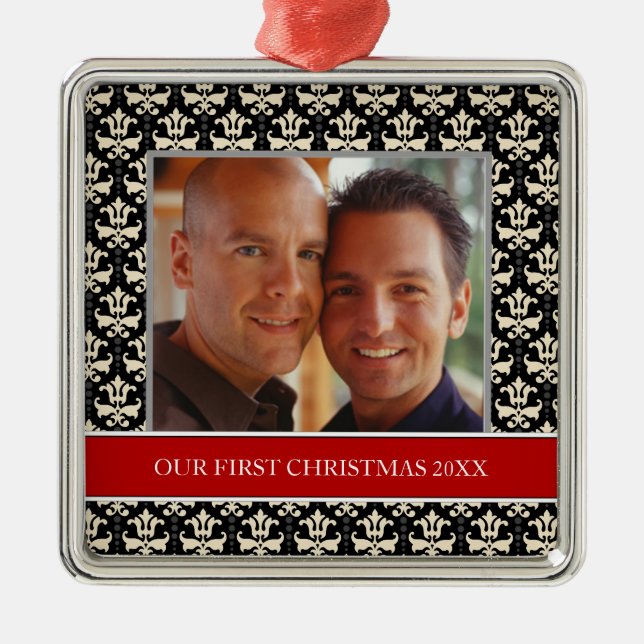 Vår första julfoto-Helgdag-prydnader Julgransprydnad Metall (Framsidan)