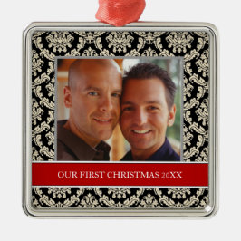 Vår första julfoto-Helgdag-prydnadsföremål Julgransprydnad Metall