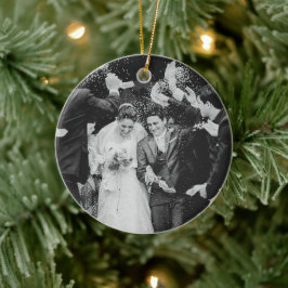 Vår första julfoto i Bröllop Julgransprydnad Keramik