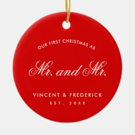 Vår första julgrå nya lyften Photo Red Julgransprydnad Keramik