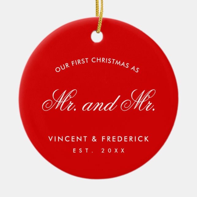 Vår första julgrå nya lyften Photo Red Julgransprydnad Keramik (Framsidan)