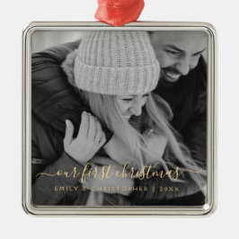 Vår första julhandsformat för uthyrt foto julgransprydnad metall