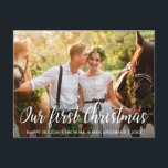 Vår första julhelg Groom Photo Vykort<br><div class="desc">Vår första julklapp och Groom-fotokort</div>