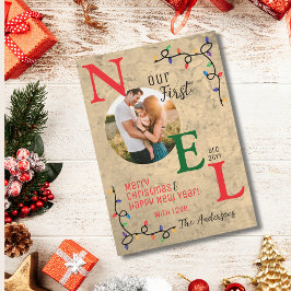 Vår första julklapp för första Noel-familjen Julkort